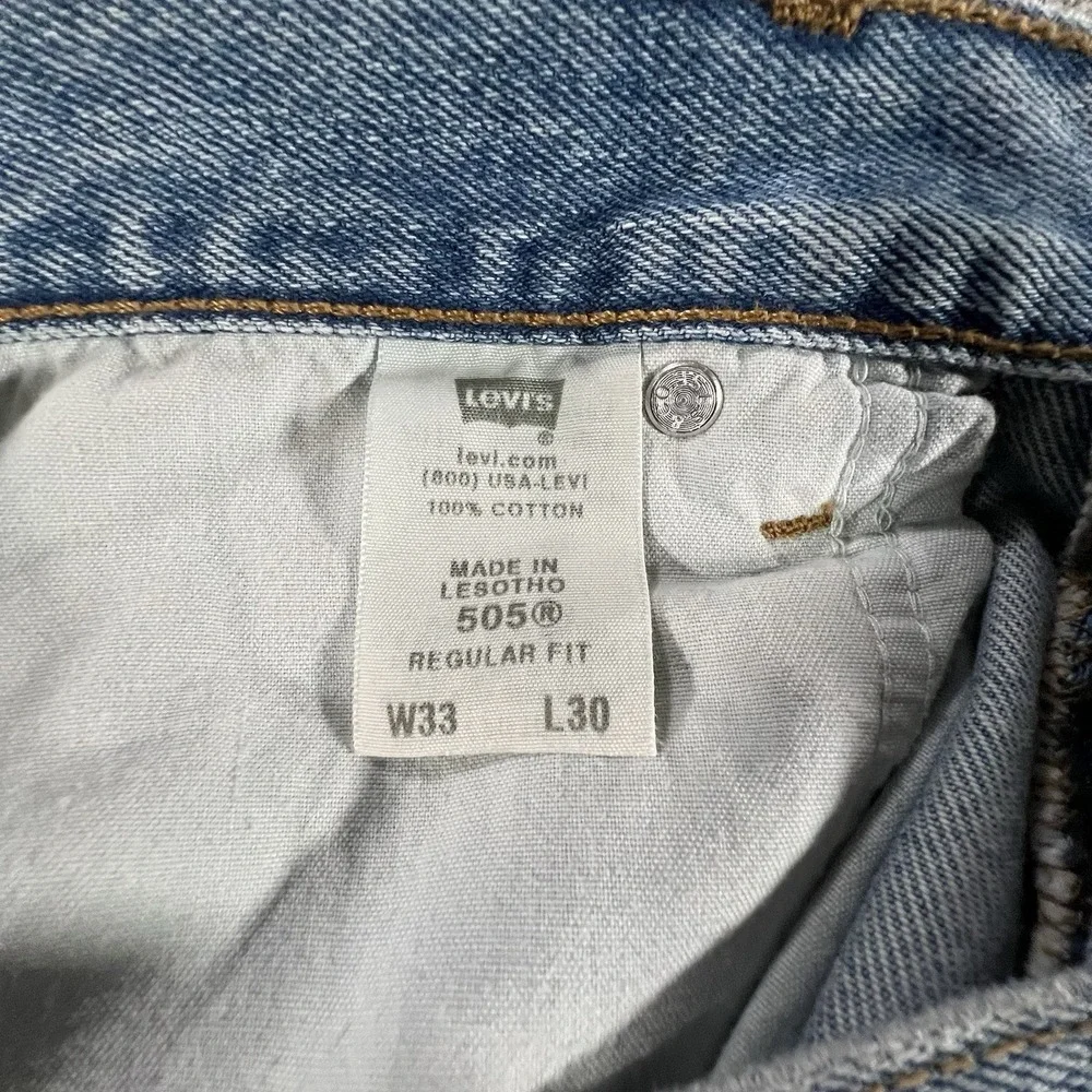 Levi's 505 Regular Fit Jeans Mens 33x30 Light Wash Blue 2007 Y2K NWT‎